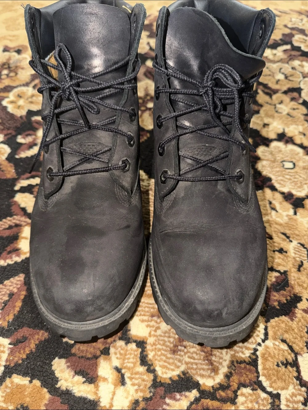 Kids timberland Black Lace-Up Boots